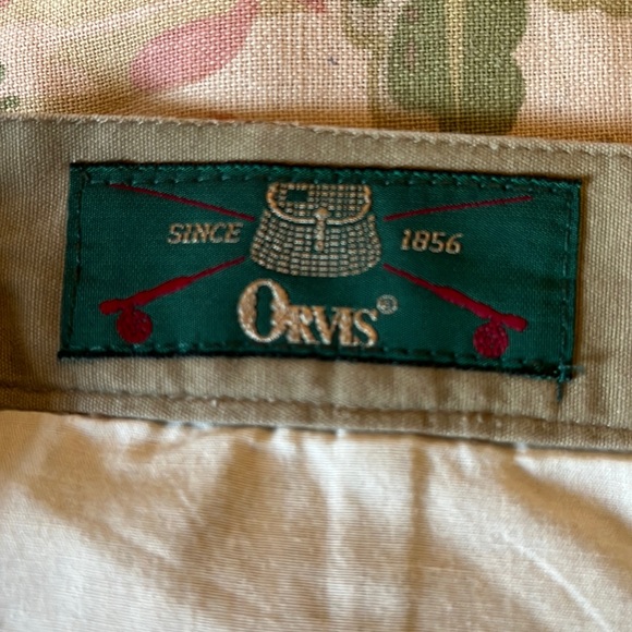 Vtg ORVIS Size 46 Cotton Khaki Low-Pleat Buttoned Side-Pockets Casual Career - Picture 5 of 16